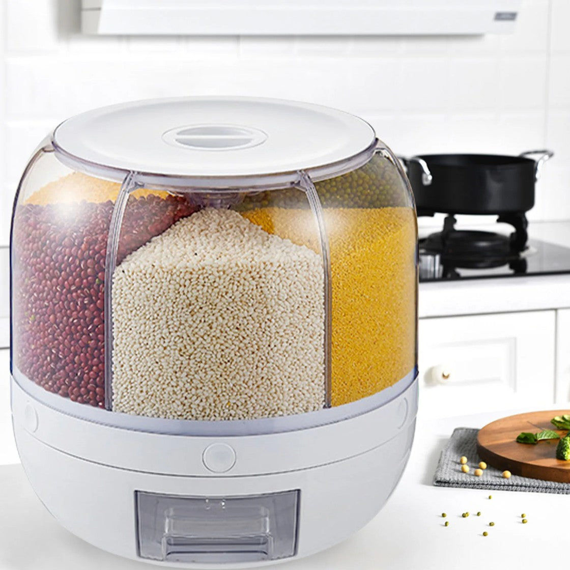 Grand distributeur de grains de 8 Kilos, rotatif à 360°