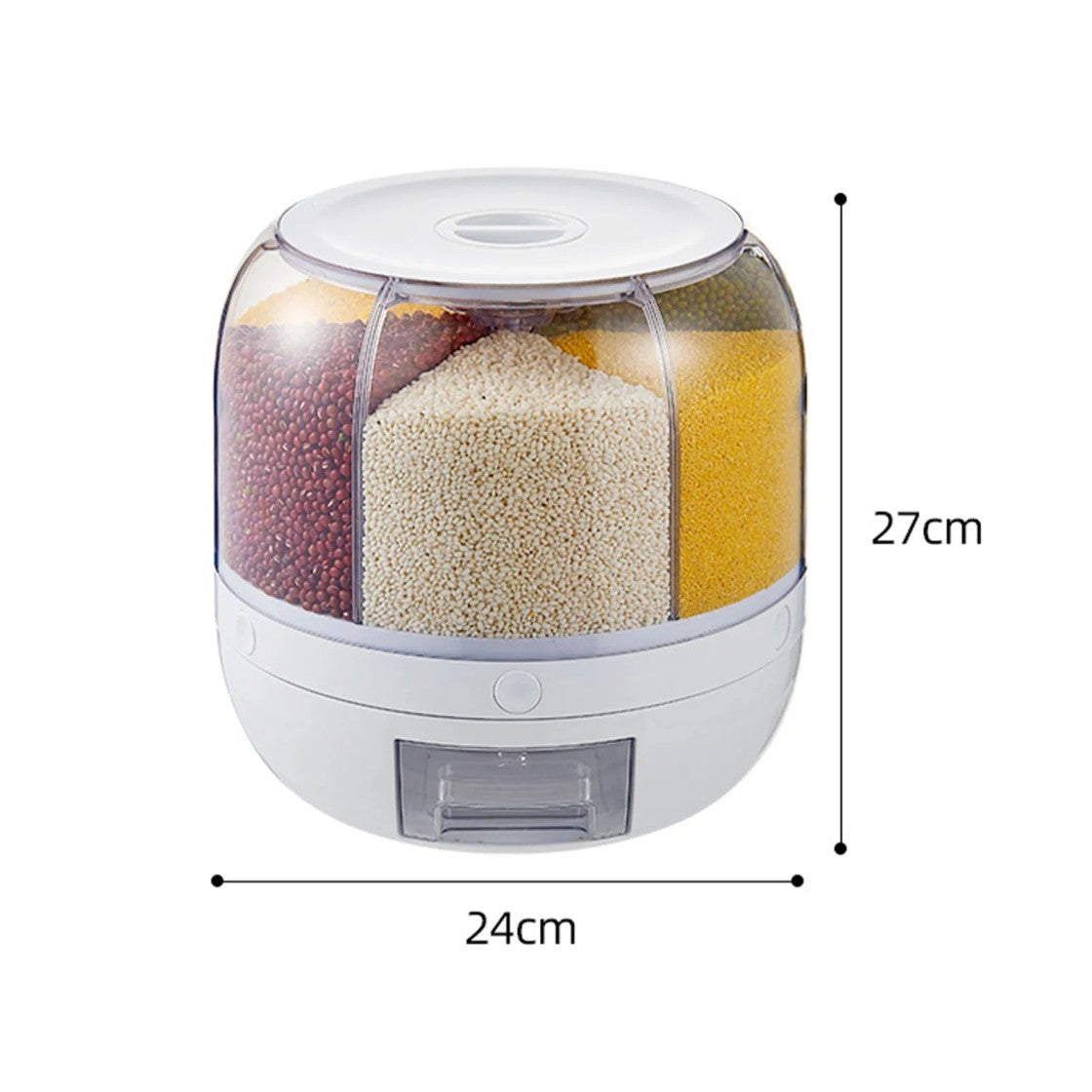 Grand distributeur de grains de 8 Kilos, rotatif à 360°